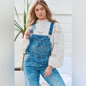 We The Free Splatter Blue Women's Overalls